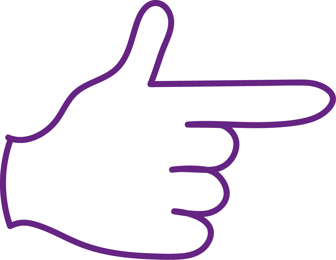 Main qui pointe à droite