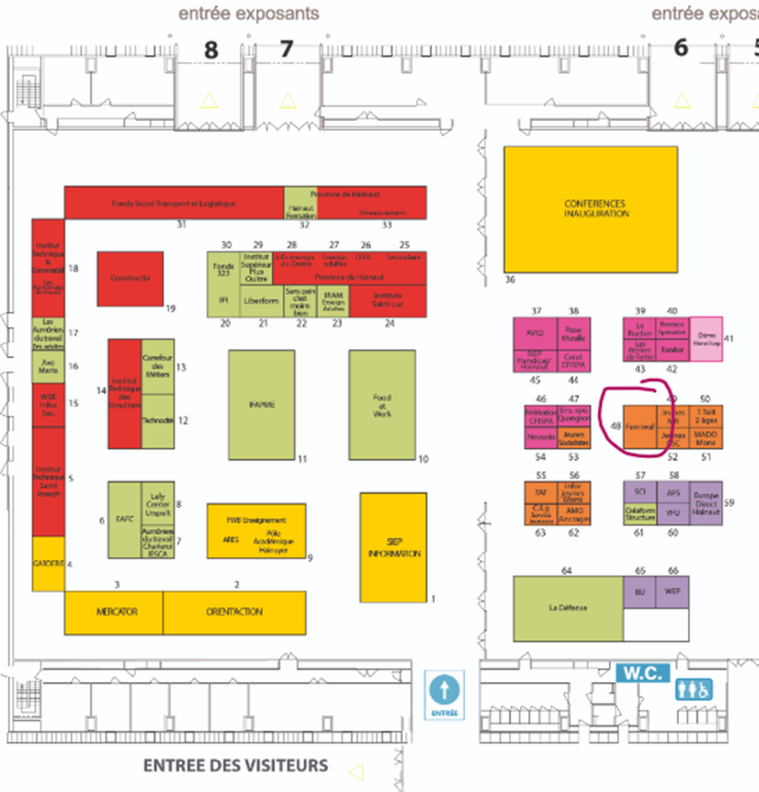 Plan du salon SIEP Mons 2026 FAMIWAL