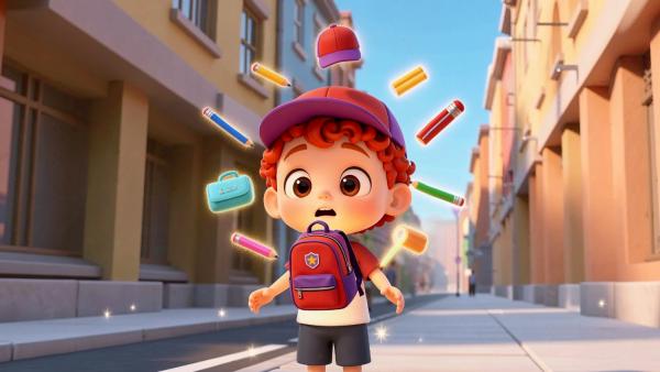 Tini qui reçoit du nouveau matériel scolaire